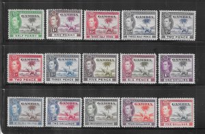 GAMBIA SCOTT #132-142 1938-46 GEORGE VI PICTORIALS-SHORT SET- MINT NH/LH