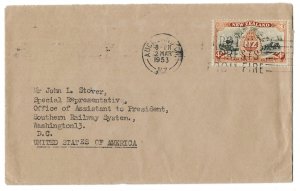 Auckland New Zealand to Southern Railway System, Washington DC 1953 Sc 252 Cover