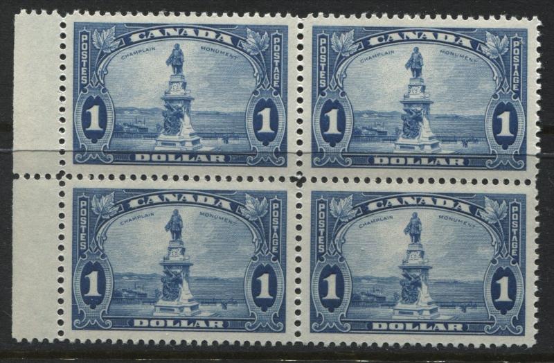 Canada KGV 1935 $1 Champlain block of 4 unmounted mint NH