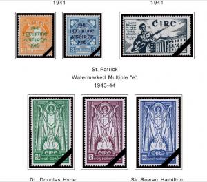 COLOR PRINTED IRELAND [CLASS.] 1922-1970 STAMP ALBUM PAGES (13 illustr. pages)