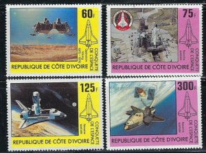 Ivory Coast 585-88 MNH 1981 Space Vehicles (an2996)