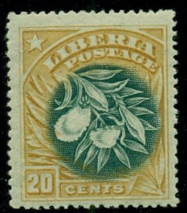 LIBERIA #O64v, 20¢ Pepper Plant, INVERTED CENTER and Ovpt Omitted, LH, VF