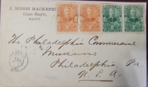 MI) 1885, HAITI, SENT TO PHILADELPHIA – UNITED STATES, STAMP OF PRESIDENT