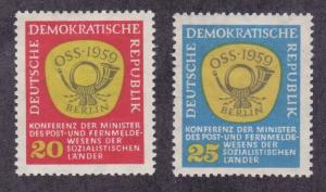 Germany DDR 432-33 MNH 1959 Conference of Socialist Postal Ministers Post Horn