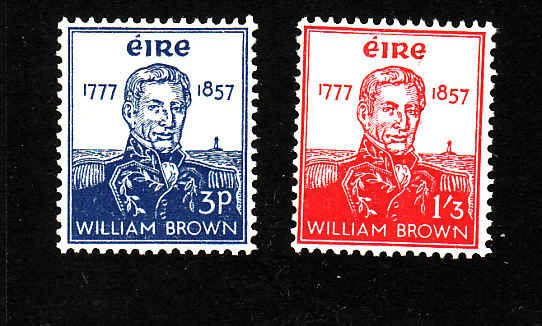 Ireland-Scott#161-2-unused hinged set-Adm William Brown-1