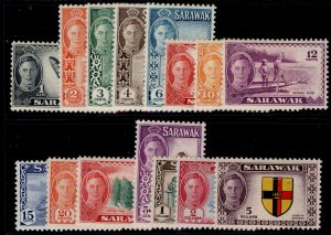 SARAWAK GVI SG171-185, 1950 complete set, M MINT. Cat £140.