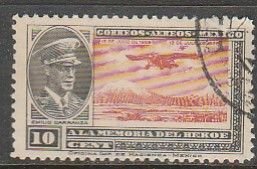 MEXICO C6 10¢, CAPT. EMILIO CARRANZA SINGLE. USED. F-VF. (1386)