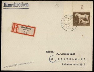 Germany 1944 Brown Band Horse Race Series Registered Cover G71716