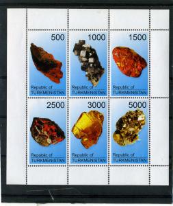 Turkmenistan 1998 MINERALS Sheet (6) Perforated Mint (NH)