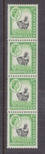 RHODESIA & NYASALAND, 1959 QE 1/2d. Coil strip of 4. 12 1/2 x 14, mnh./lhm.