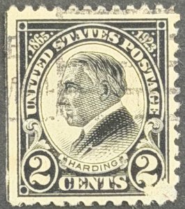 USA SC#610 1923 2c Warren Gamaliel Harding, Used, VG