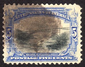 1901, US 5c, Niagara Falls, Used, Sc 297