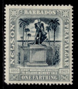 BARBADOS EDVII SG145, ¼d black & grey, M MINT. Cat £18.