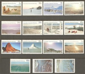 AUSTRALIAN ANTARCTIC TERR AAT Sc# L60 - L74 MNH FVF Set15 Ice Penguin Dog Sled