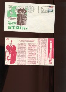 INTELSAT IV SATELLITE LAUNCH SOLAR CACHET COVER JAN 25 1971 (HR1575)