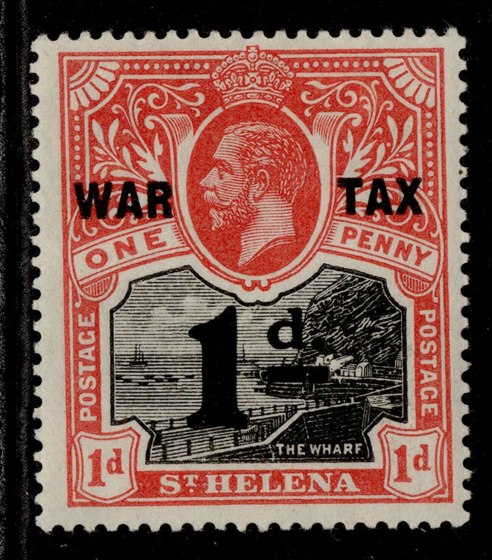 ST. HELENA GV SG88, 1d + 1d black & carmine-red, M MINT.