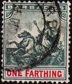 Barbados. 1892 1/4d S.G.105 Fine Used