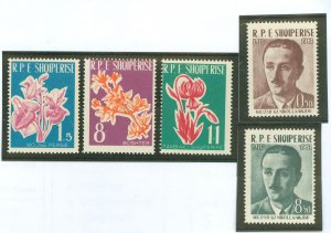 Albania #595-599  Single (Complete Set) (Flora)