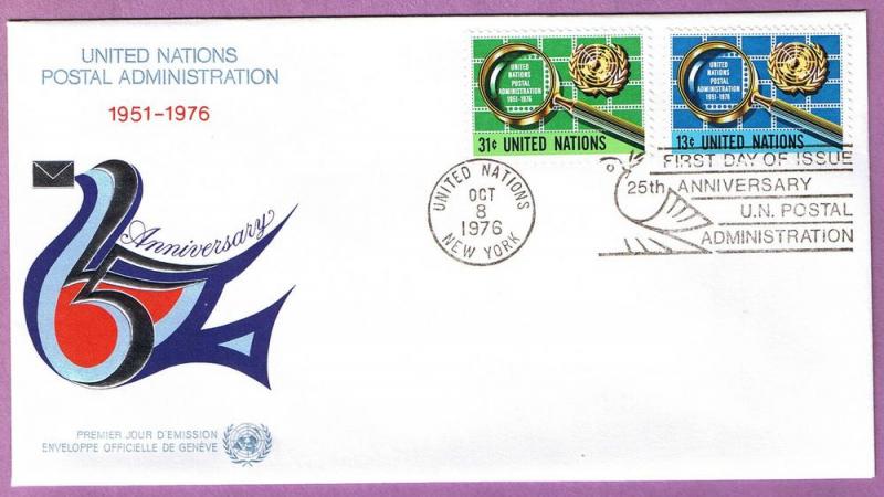 United Nations FDC NY Scott 278-279 25th Anniversary MNH 5