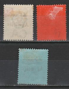 MOROCCO AGENCIES 1903 KEVII 5C 10C AND 25C WMK CROWN CA 