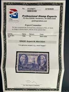 US stamp scott# 941 Tennessee 1946 mint OG NH MNH PSE cert Grade Superb 98 $60