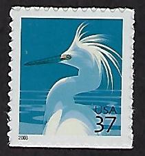 Catalog #3830 Single Stamp from Bklt Snowy Egret