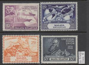 XG-W551 MALAYA - Kelantan, 1949 Upu 75Th Anniversary SG57/60 MNH Set