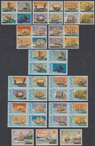 Penrhyn Sailing Ships 43v COMPLETE SG#166/208 SC#160-172 MI#173-215 CV?50+