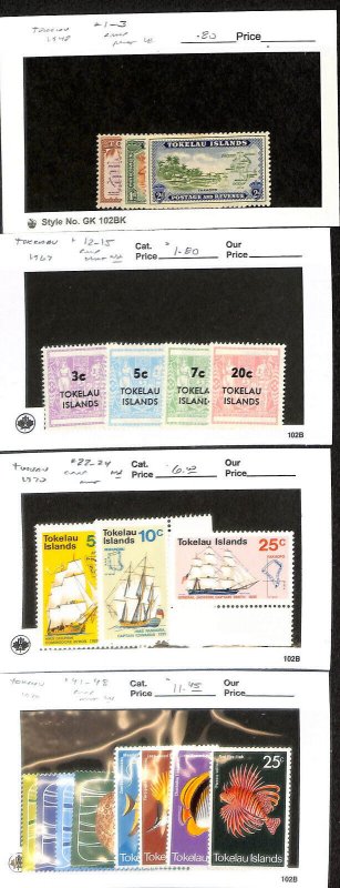 Tokelau Postage Stamp, #1-3, 12-15, 22-24, 41-48 Mint NH & LH, 1948-1970