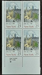 US Scott # 2346; 25c New York from 1988; block of 4; VF; MNH, og