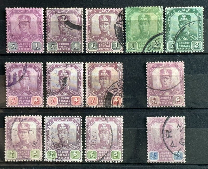 MALAYA JOHOR 1922-41 Sultan Sir Ibrahim 13V with shades Used MSCA M5345#