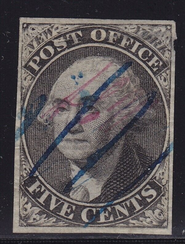 9X1 VF used neat blue cancel with nice color cv $ 500 ! see pic !