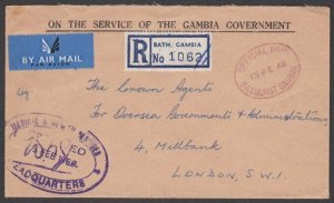 GAMBIA 1966 Official Paid airmail cover Bathurst to UK......................T272