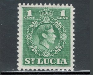 St. Lucia 1949 King George VI 1p Scott # 135 MH