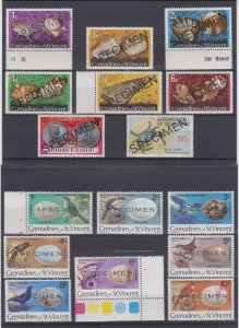 BC SAINT VINCENT GRENADINES 1974-86 Sc 33 to 514 (45x) OVPTD SPECIMEN MNH F,VF 