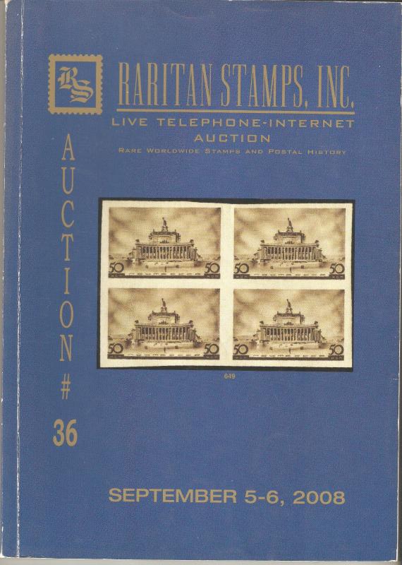 Raritan Catalog Auction #36,Sep 2008 Rare Russia, Errors & Worldwide Rarities