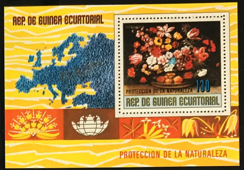 Equatorial Guinea #MiBl275 MNH S/S CV€6.00 European Flowers