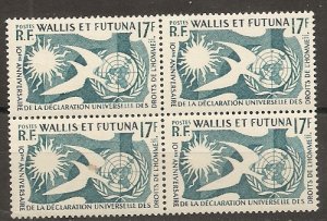 Wallis and Futuna Islands 153 1958 Human Rights block of 4 NH