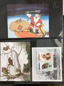 Dominica Lot of 3 Souvenir Sheets MNH SCV $12+