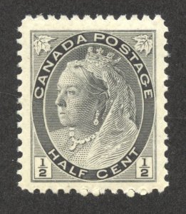 Canada Scott 74 Unused HOG - 1898 ½c Queen Victoria - SCV $12.50