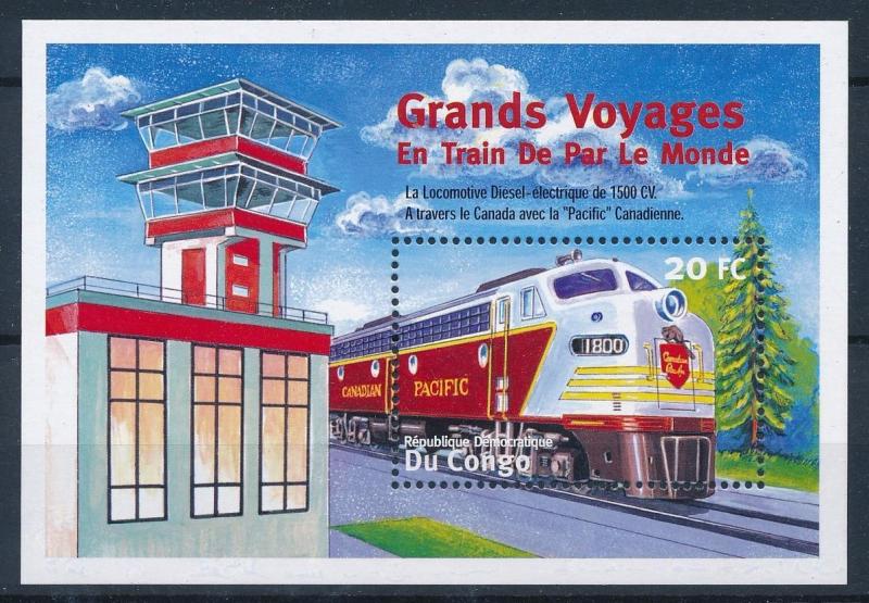 [62387] Congo Kinshasa 2001 Railway Train Eisenbahn Chemin de Fer Sheet MNH