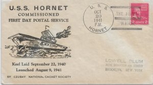 1941 USS Hornet CVA-8, 1st Day Postal Service to Brooklyn, NY. ... (N8047)