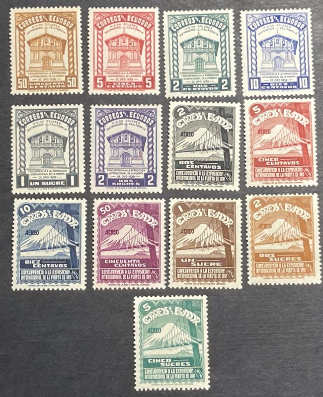 ECUADOR # 382-387 & C73-C79--MINT NEVER/HINGED--COMPLETE SET-W/AIR-MAILS--1939