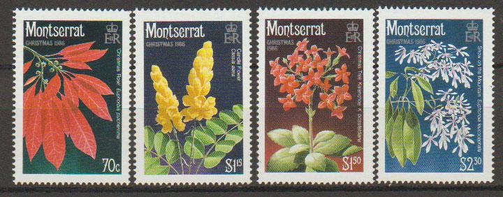 Montserrat SG 714 - 717 set of 4  MVLH - Flowers