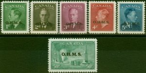 Canada 1949-50 O.H.M.S Set of 6 SG0172-0177 Fine LMM