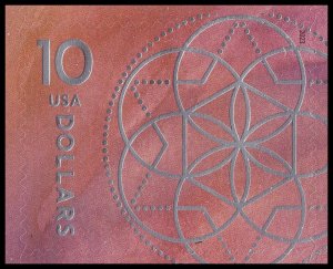 US 5755 Floral Geometry Red $10 single MNH 2023