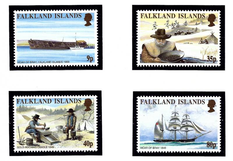 Falkland Is 745-48 MNH 1999 California Gold Rush