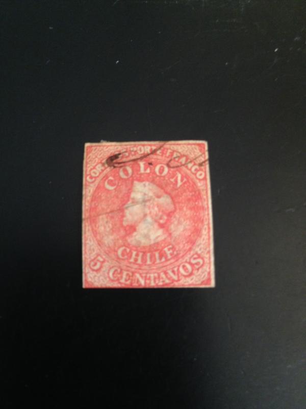 Chile sc 14 a wmk d laid paper