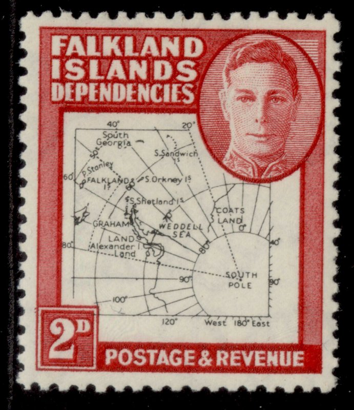 FALKLAND ISLANDS - Dependencies GVI SG G11, 2d black & carmine, M MINT. 