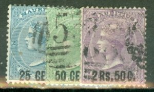 ID: Mauritius 52, 54-5, 57-8 used CV $48.75; scan shows only a few